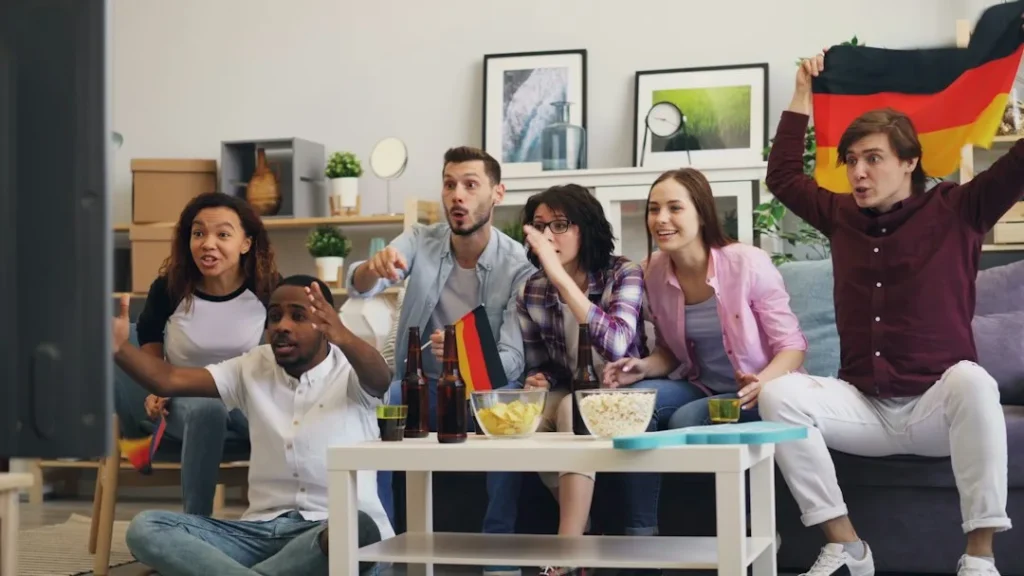 a group of people sitting on a couch in a living room